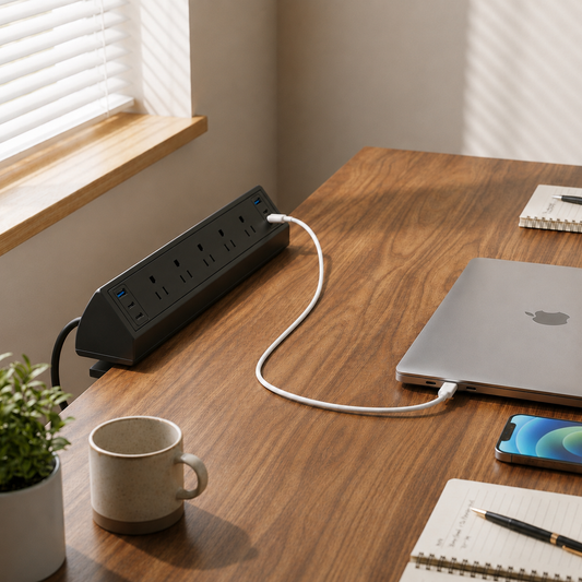 Deskora Pro — Clamp-On Desk Edge Power Station